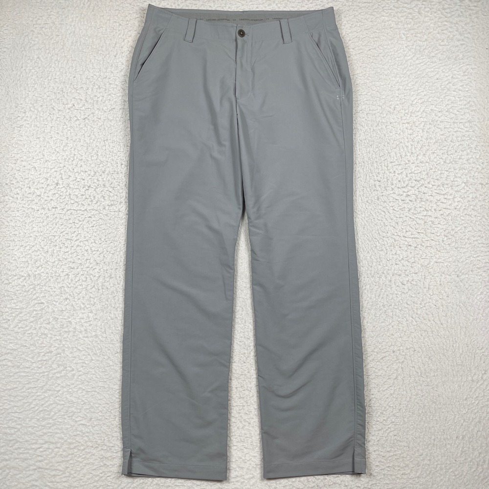 Under Armour Golf Pants Mens 36x32 Grey Allseasongear Loose Fit Performance Tech